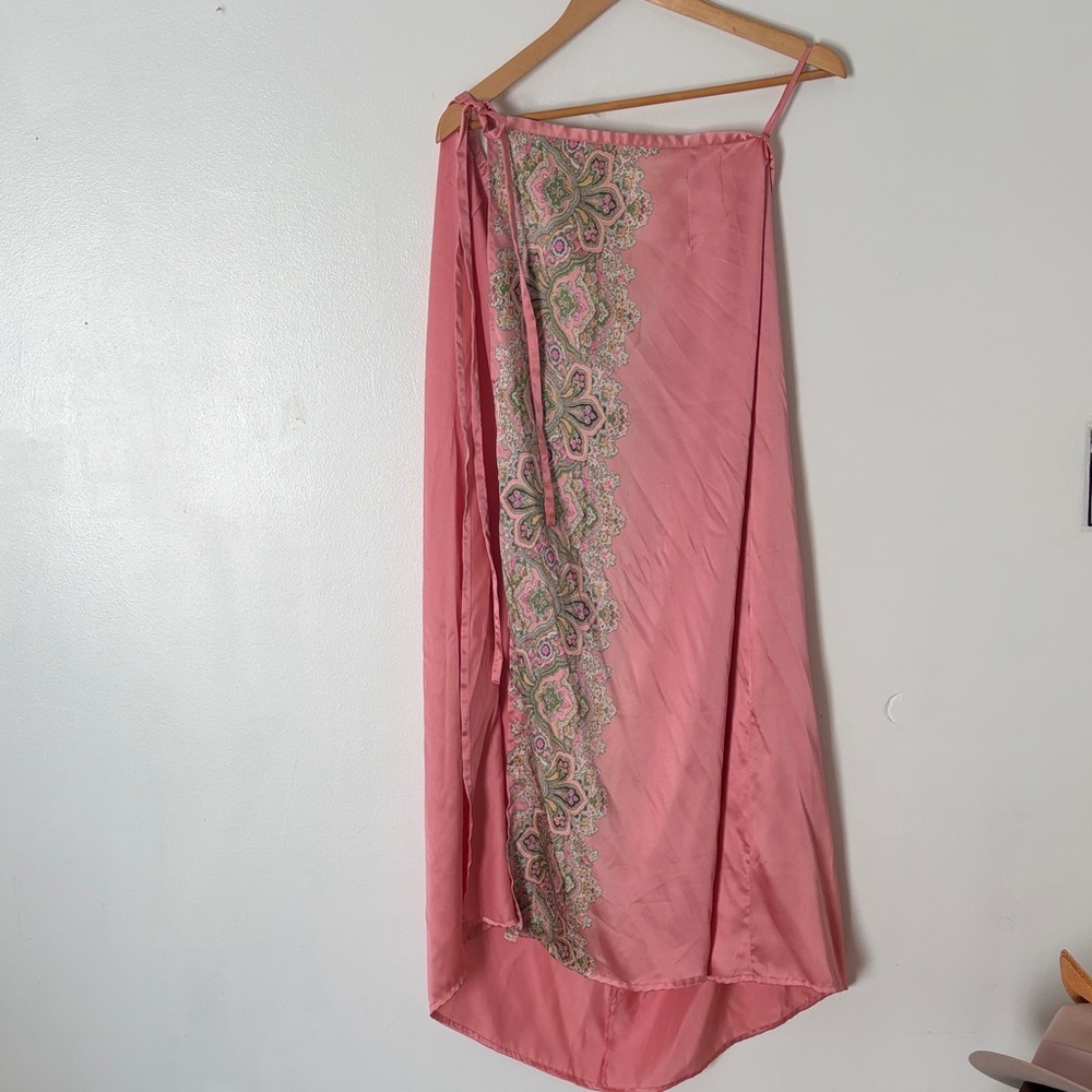 Pink Embellished Wrap Skirt